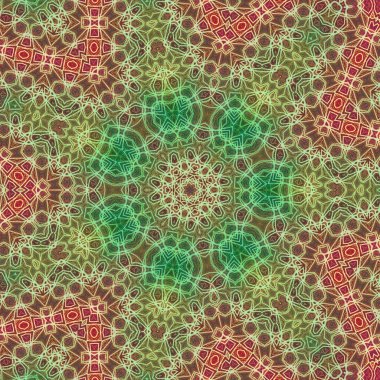 Kusursuz kaleydoskop, mandala soyut arkaplan görünümü