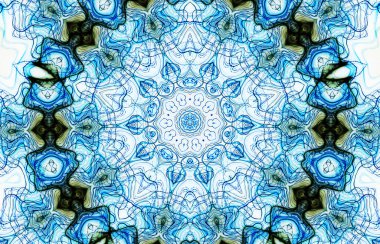 Kusursuz kaleydoskop, mandala soyut arkaplan görünümü