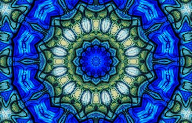 Kusursuz kaleydoskop, mandala soyut arkaplan görünümü