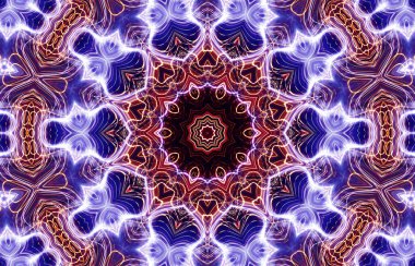 Kusursuz kaleydoskop, mandala soyut arkaplan görünümü