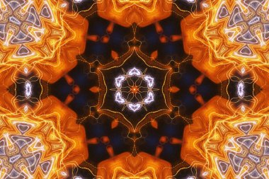 Kusursuz kaleydoskop, mandala soyut arkaplan görünümü