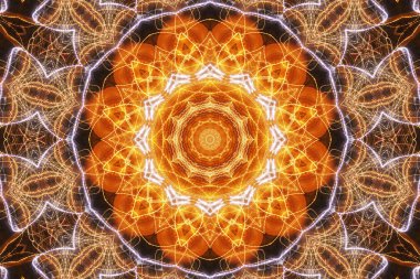 Kusursuz kaleydoskop, mandala soyut arkaplan görünümü