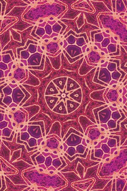 Kusursuz kaleydoskop, mandala soyut arkaplan görünümü