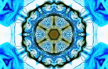 Kusursuz kaleydoskop, mandala soyut arkaplan görünümü