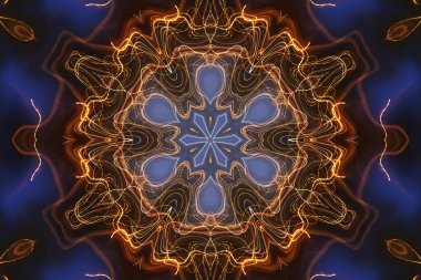 Kusursuz kaleydoskop, mandala soyut arkaplan görünümü