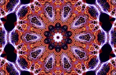 Kusursuz kaleydoskop, mandala soyut arkaplan görünümü