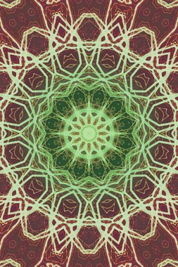 Kusursuz kaleydoskop, mandala soyut arkaplan görünümü