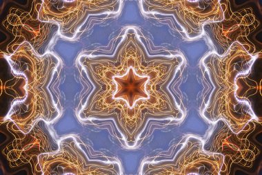 Kusursuz kaleydoskop, mandala soyut arkaplan görünümü