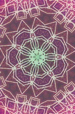 Kusursuz kaleydoskop, mandala soyut arkaplan görünümü