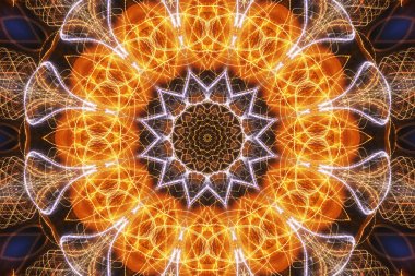 Kusursuz kaleydoskop, mandala soyut arkaplan görünümü