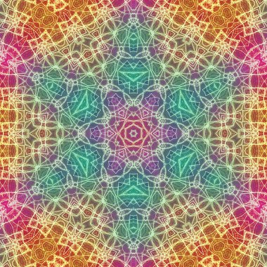 Kusursuz kaleydoskop, mandala soyut arkaplan görünümü