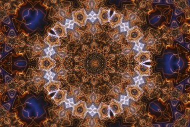 Kusursuz kaleydoskop, mandala soyut arkaplan görünümü