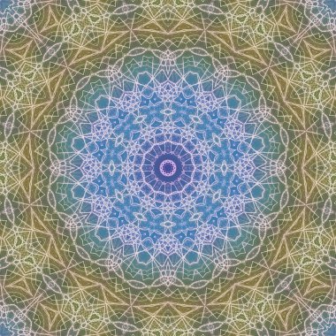Kusursuz kaleydoskop, mandala soyut arkaplan görünümü