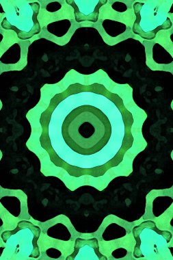 Kusursuz kaleydoskop, mandala soyut arkaplan görünümü