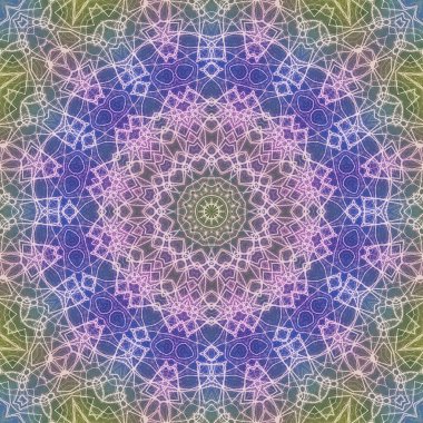 Kusursuz kaleydoskop, mandala soyut arkaplan görünümü