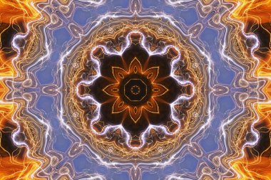 Kusursuz kaleydoskop, mandala soyut arkaplan görünümü