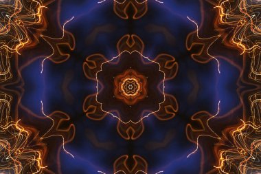 Kusursuz kaleydoskop, mandala soyut arkaplan görünümü