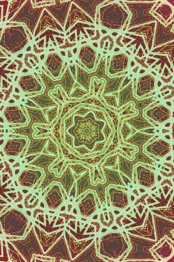 Kusursuz kaleydoskop, mandala soyut arkaplan görünümü