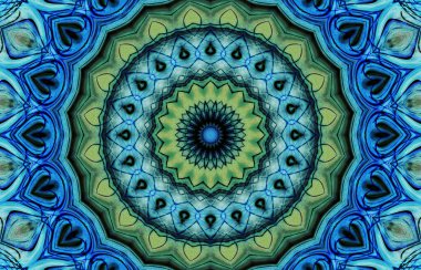 Kusursuz kaleydoskop, mandala soyut arkaplan görünümü