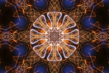 Kusursuz kaleydoskop, mandala soyut arkaplan görünümü