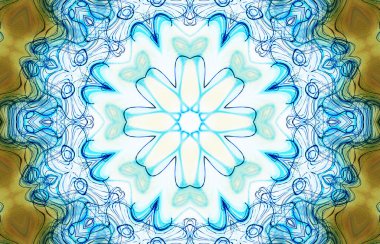 Kusursuz kaleydoskop, mandala soyut arkaplan görünümü