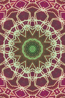 Kusursuz kaleydoskop, mandala soyut arkaplan görünümü