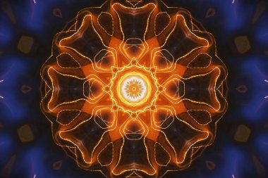 Kusursuz kaleydoskop, mandala soyut arkaplan görünümü