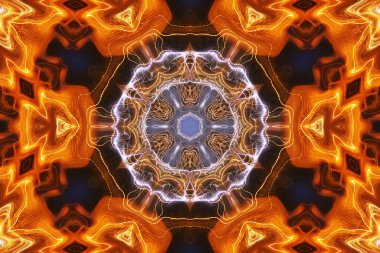 Kusursuz kaleydoskop, mandala soyut arkaplan görünümü