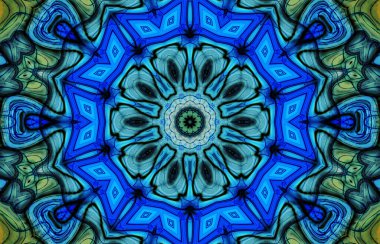 Kusursuz kaleydoskop, mandala soyut arkaplan görünümü