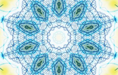 Kusursuz kaleydoskop, mandala soyut arkaplan görünümü