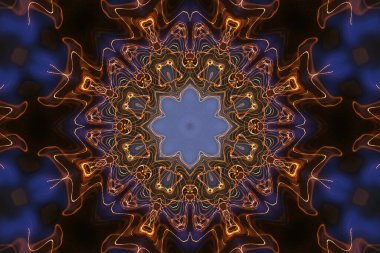 Kusursuz kaleydoskop, mandala soyut arkaplan görünümü