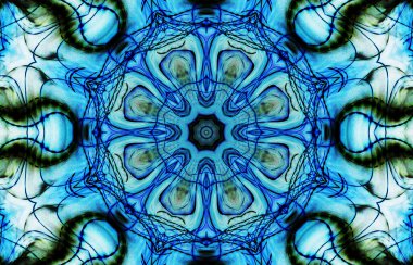 Kusursuz kaleydoskop, mandala soyut arkaplan görünümü