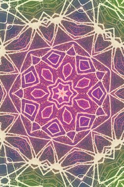 Kusursuz kaleydoskop, mandala soyut arkaplan görünümü