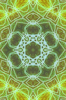 Kusursuz kaleydoskop, mandala soyut arkaplan görünümü