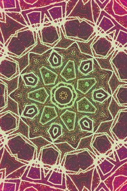 Kusursuz kaleydoskop, mandala soyut arkaplan görünümü