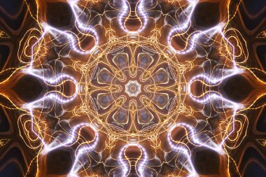 Kusursuz kaleydoskop, mandala soyut arkaplan görünümü