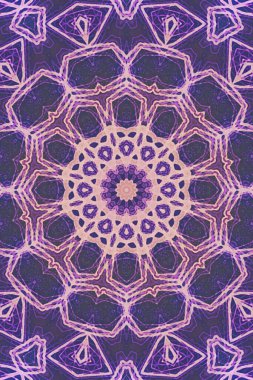 Kusursuz kaleydoskop, mandala soyut arkaplan görünümü