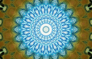 Kusursuz kaleydoskop, mandala soyut arkaplan görünümü