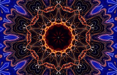 Kusursuz kaleydoskop, mandala soyut arkaplan görünümü