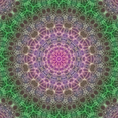 Kusursuz kaleydoskop, mandala soyut arkaplan görünümü