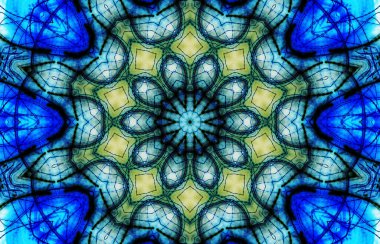Kusursuz kaleydoskop, mandala soyut arkaplan görünümü