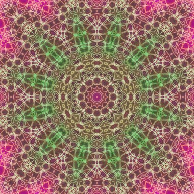 Kusursuz kaleydoskop, mandala soyut arkaplan görünümü