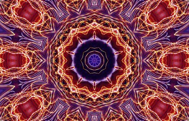 Kusursuz kaleydoskop, mandala soyut arkaplan görünümü