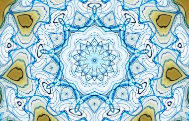 Kusursuz kaleydoskop, mandala soyut arkaplan görünümü