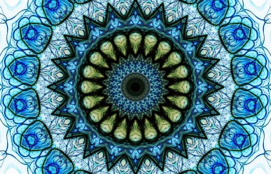 Kusursuz kaleydoskop, mandala soyut arkaplan görünümü