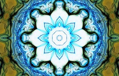 Tasarım için kusursuz bir kaleydoskop. Esrarengiz mistik enerji iyileştirici sahasrara mandala.