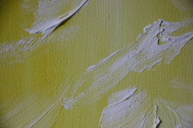 Üzerine boya sıçramış tuval. Yakından bak. 