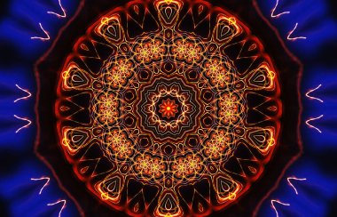 Tasarım için kusursuz bir kaleydoskop. Esrarengiz mistik enerji iyileştirici sahasrara mandala.