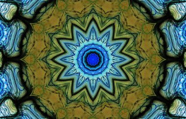 Tasarım için kusursuz bir kaleydoskop. Esrarengiz mistik enerji iyileştirici sahasrara mandala.