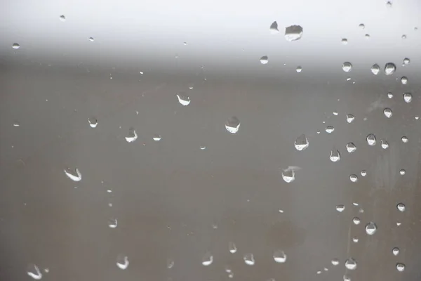 Chuva Cai Janela Perto — Fotografia de Stock